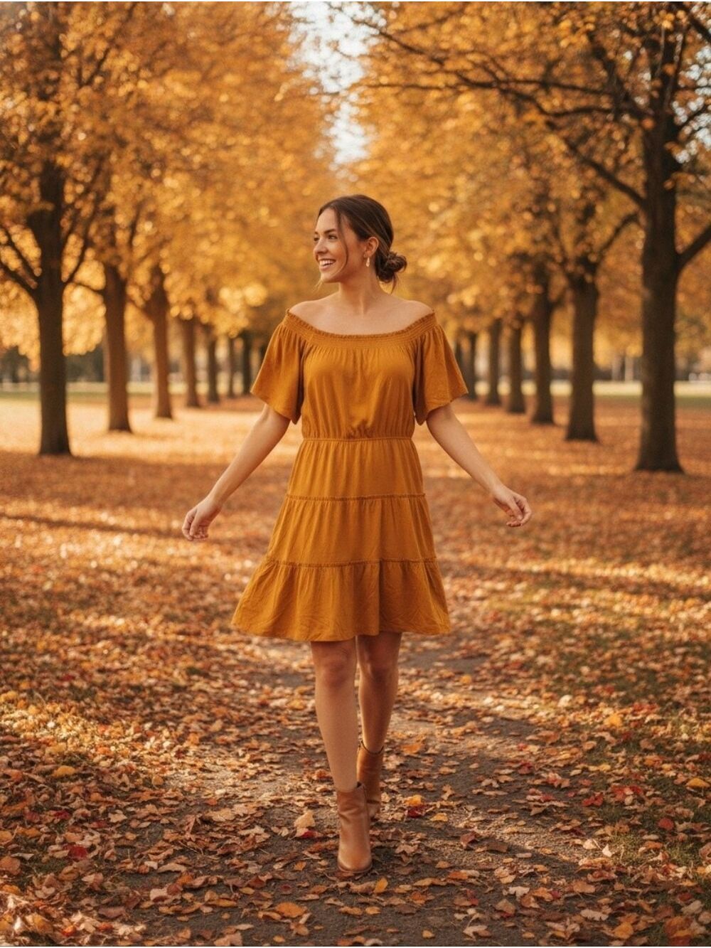 Time and Tru Mustard Yellow Mini Dress